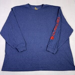 Carhartt Mens 4XL Blue Long Sleeve Graphic Logo Tee Original Fit K231 Workwear